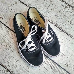 Van's Authentic Black Canvas Shoes - Women's 8
